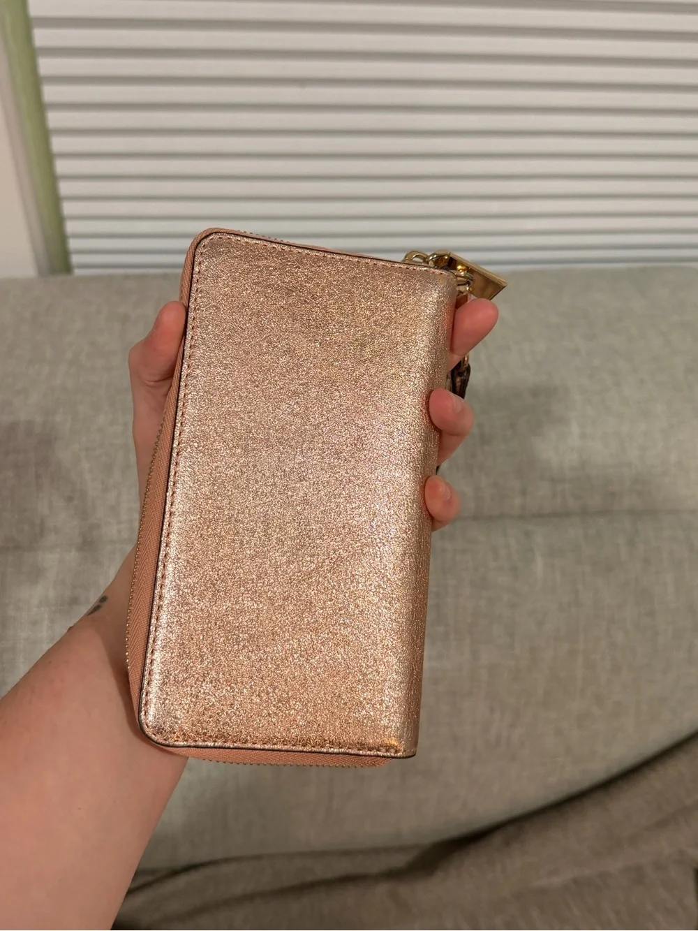 Michael Kors Blush Pink and Rose Gold Tote with Matching Wallet